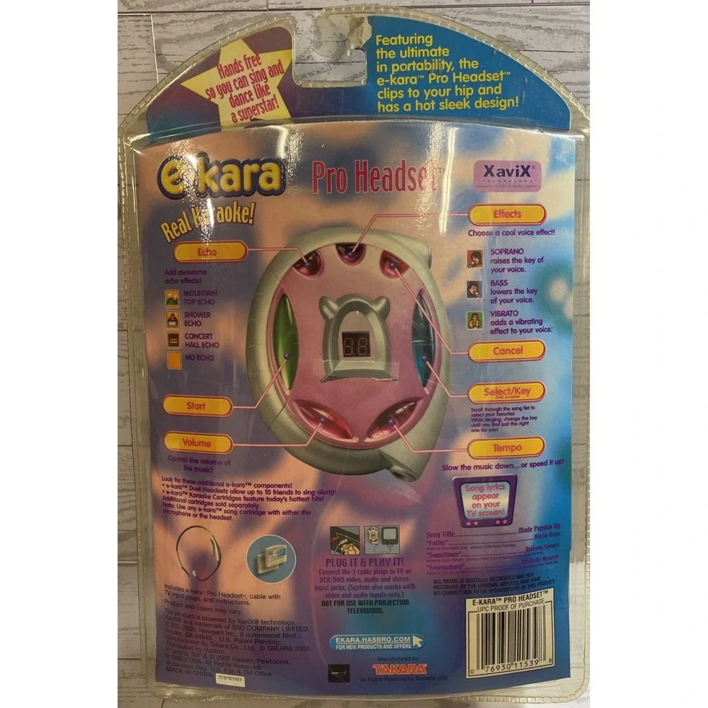 VTG E-Kara Karaoke Pro Headset Plug‎ & Play Karaoke Sealed Hasbro Takara Britney
